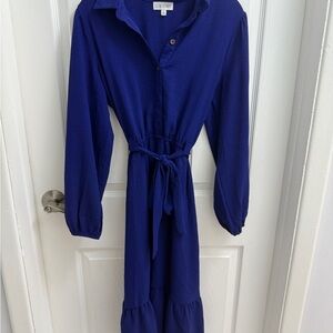 Blue Long-Sleeve Dress